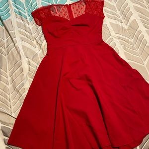 Torrid | Mesh Dot Retro Swing Dress | 12 | Red